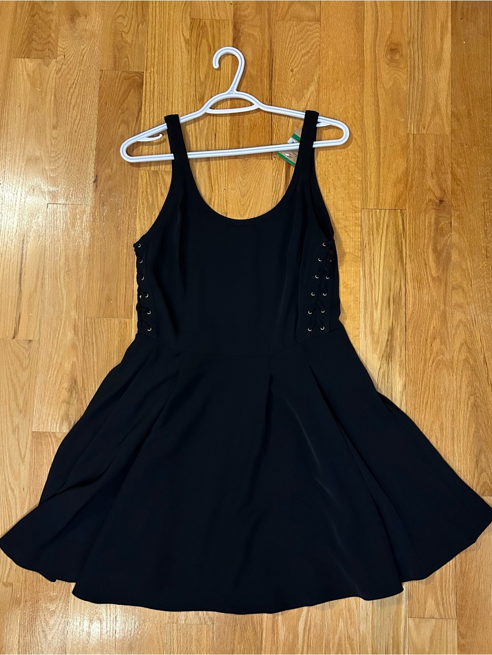 Rachel Roy Black Lace-Up Fit & Flare Dress
